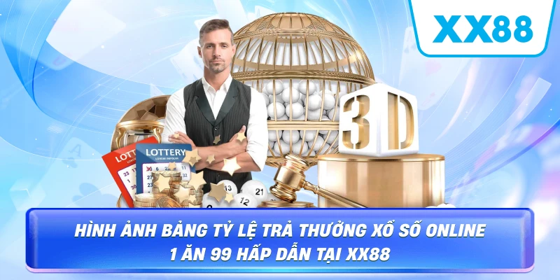 Hình ảnh bảng tỷ lệ trả thưởng Xổ Số Online XX88 1 ăn 99 hấp dẫn
